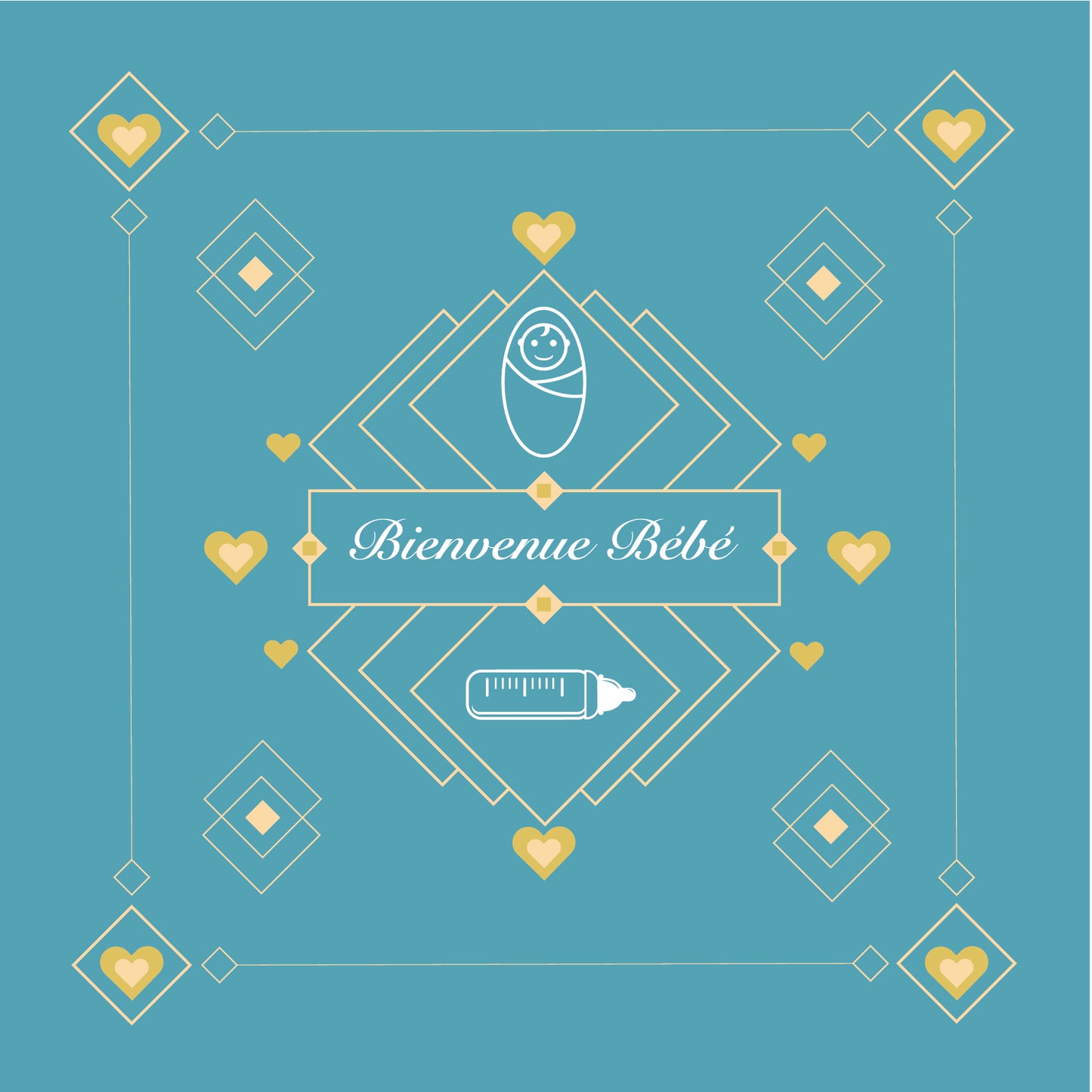 Carte de souhait : "Bienvenue bébé"