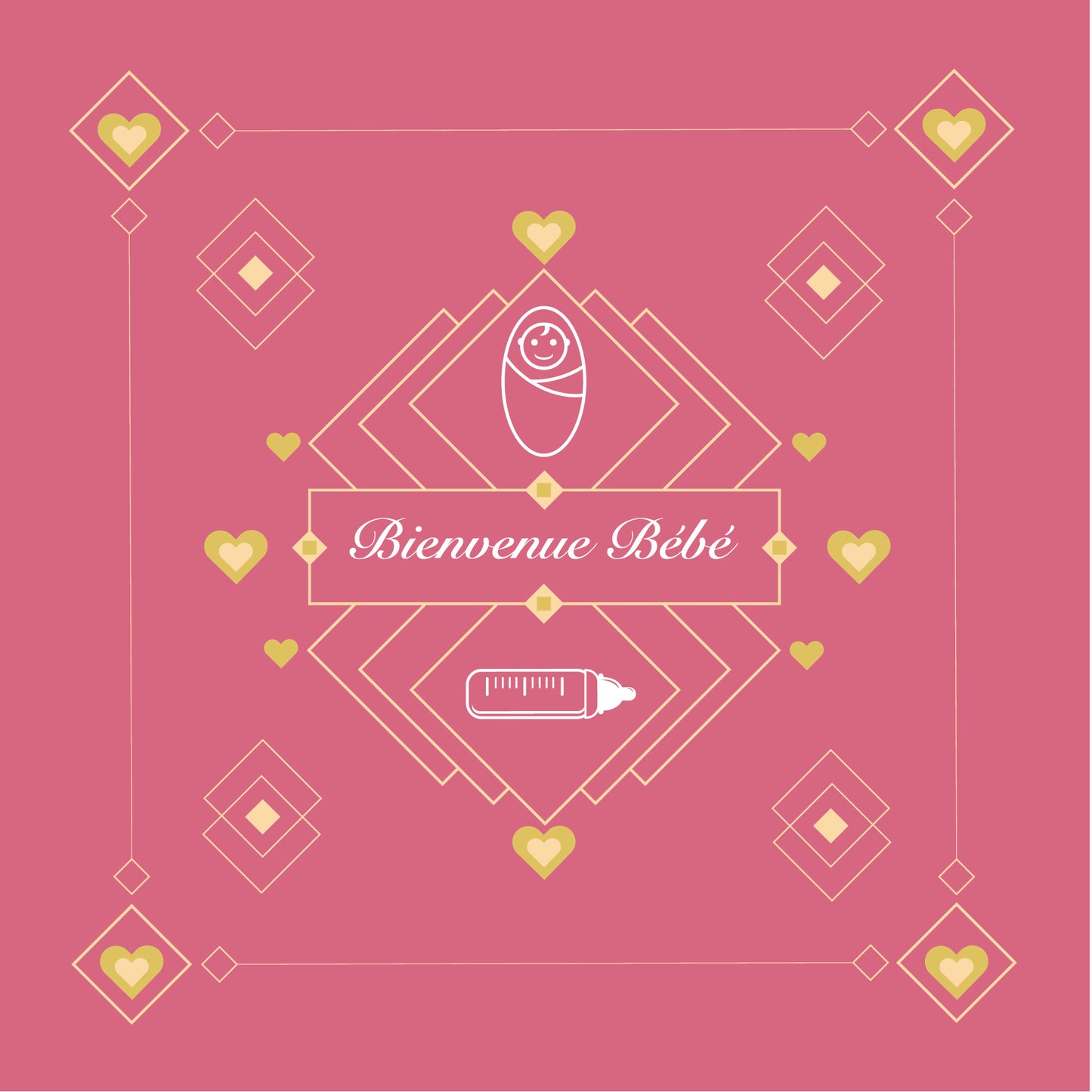 Carte de souhait : "Bienvenue bébé"