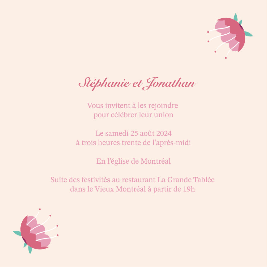 Faire-part personnalisés "Fleurs"