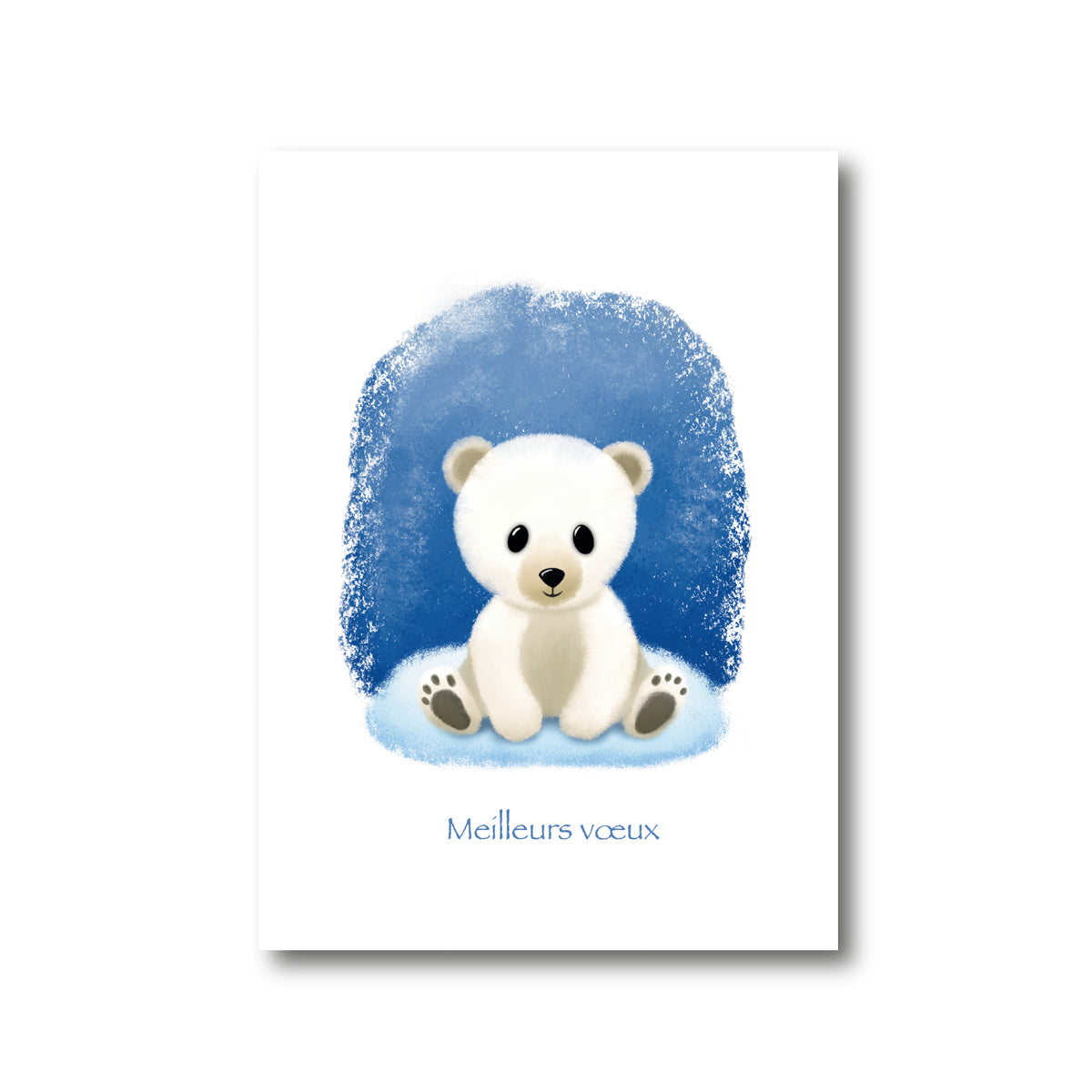 Carte de souhait de Noël "Meilleurs voeux - Ourson"