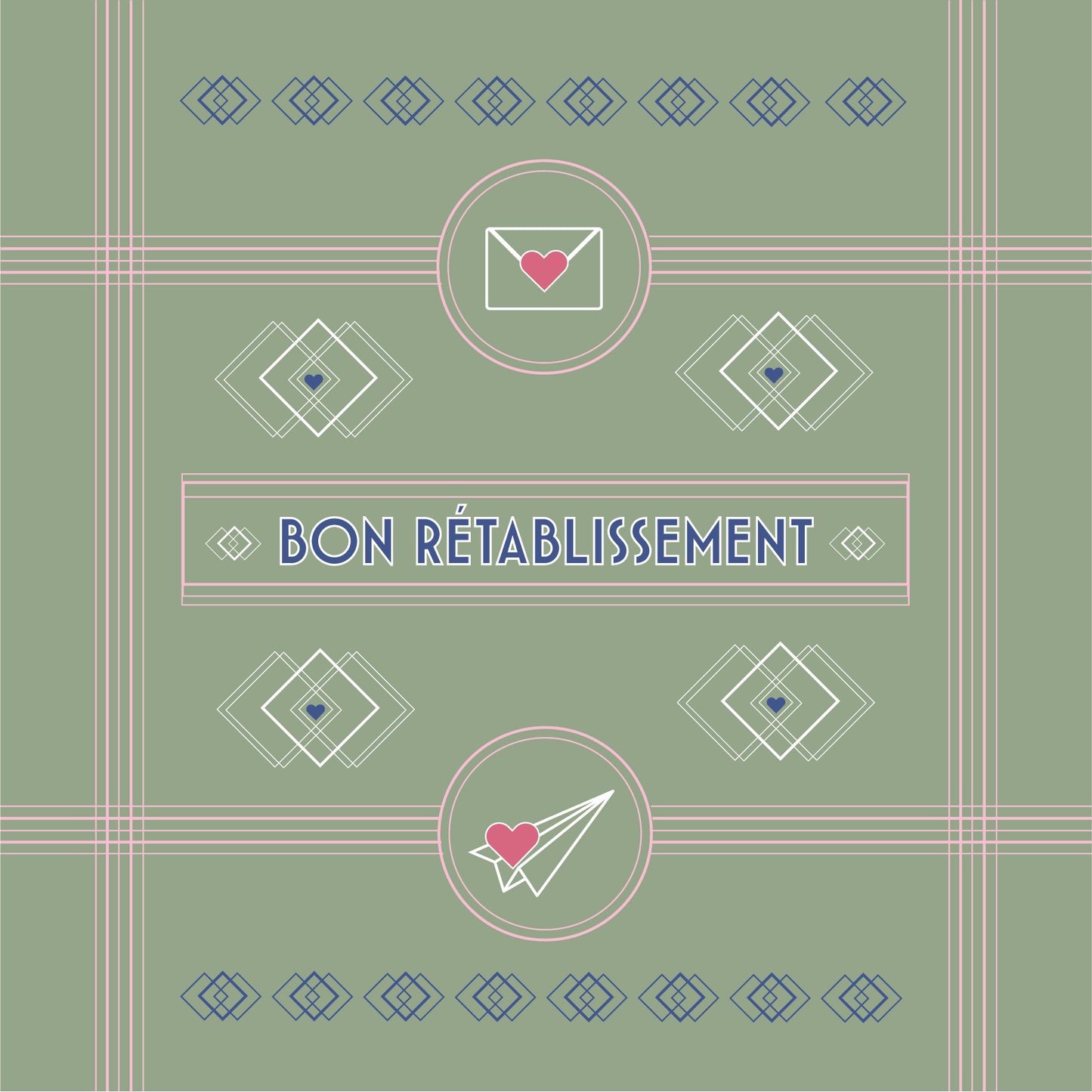 Carte de souhait : "Bon rétablissement"
