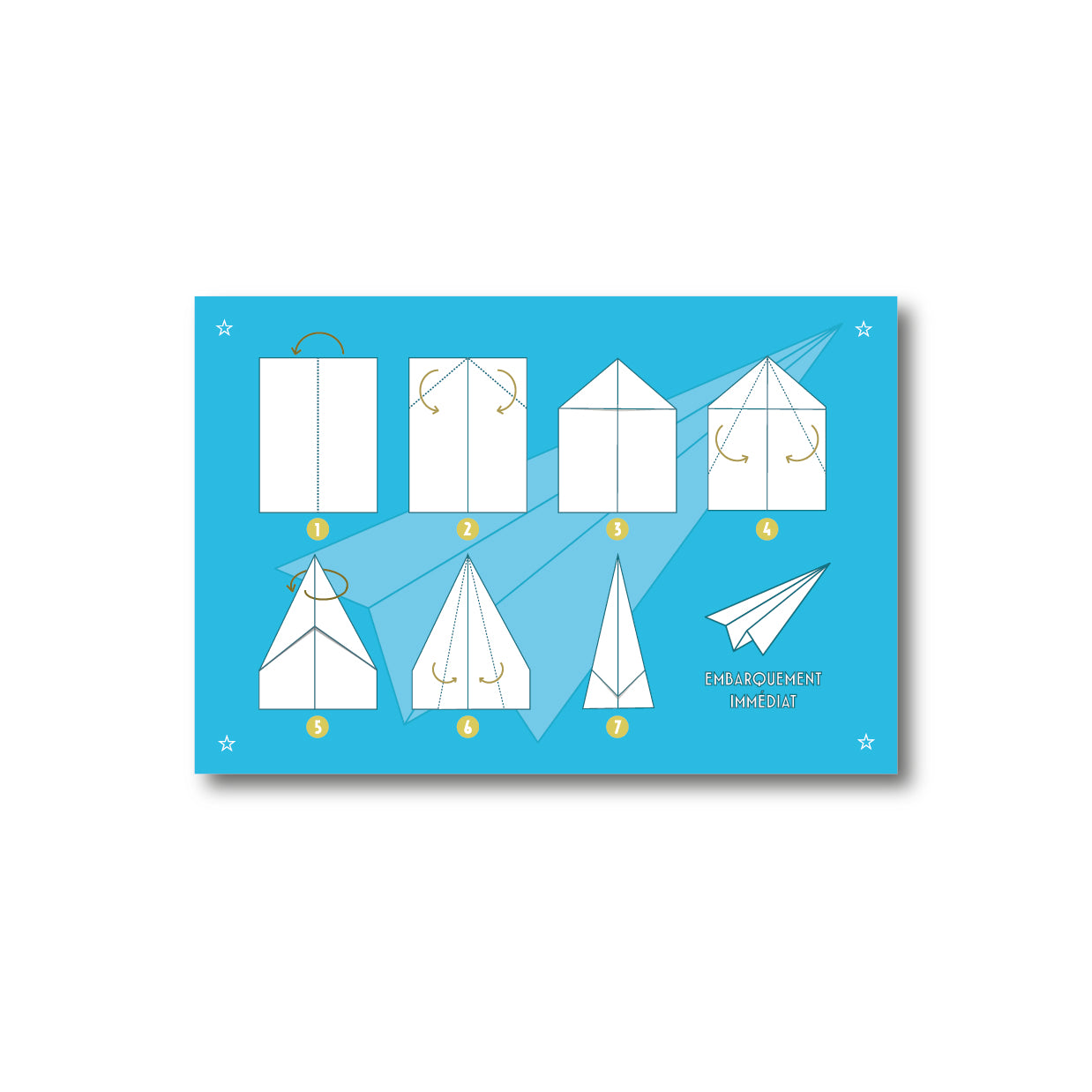 Carte postale "Avion origami"