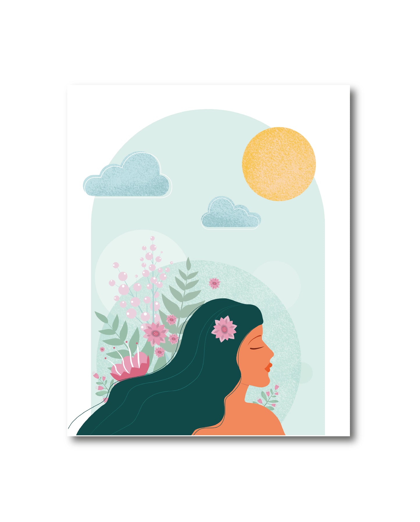 Affiche "Femme fleurs"