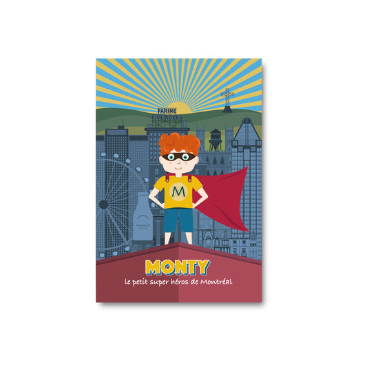 Carte postale "Monty, le petit super héros de Montréal"